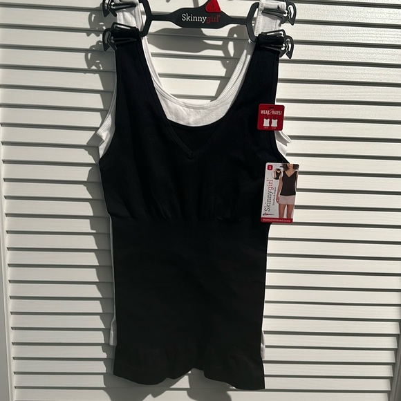 (2) SKINNY GIRL Smoother & Shaper reversible Camis. Black & White- Size S - Picture 1 of 6